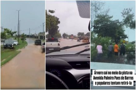 Imagens mostram impactos da chuva em diferentes pontos de Cuiab�