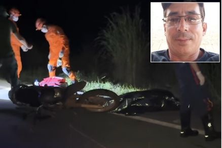 Fabiano da Silva (no detalhe) conduzia uma motocicleta Honda Bross no momento da colis�o 