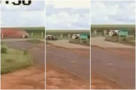 Imagens registraram o momento do acidente no trevo de acesso a Santa Rita do Trivelato