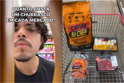 Influenciador viraliza ao mostrar diferen�a do prelo do churrasco em mercados de Cuiab� 