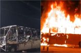�nibus de viagem � totalmente destru�do em inc�ndio em MT; veja 