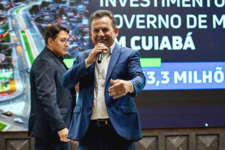 O governador Mauro Mendes, que anunciou investimento em mais de R$ 650 milh�es em Cuiab�
