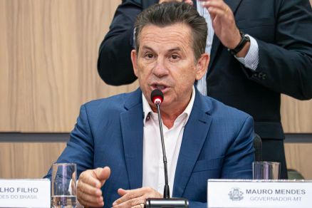 O governador Mauro Mendes, que fez alerta sobre a d�vida p�blica no Pais (Foto: Victor Ostetti/MidiaNe)