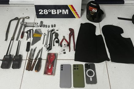 Material que seria usado pelos suspeitos para cometer o furto 