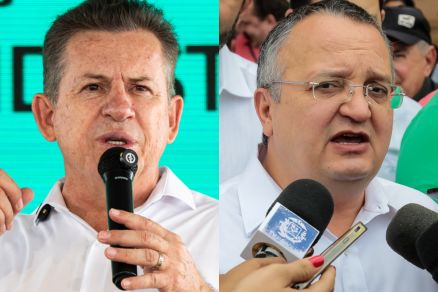 O governador Mauro Mendes e o ex-governador Pedro Taques: troca de acusa��es 