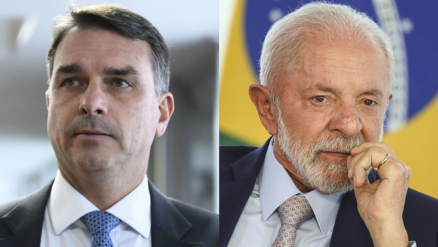 O senador Fl�vio Bolsonaro e o presidente Lula: disputa � presid�ncia
