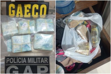 Durante a opera��o, as equipes apreenderam v�rios ma�os de dinheiro