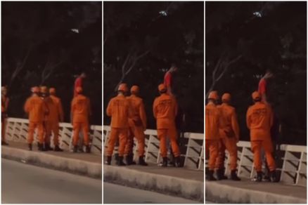 Suspeito tentou suic�dio e foi salvo pelo Corpo de Bombeiros