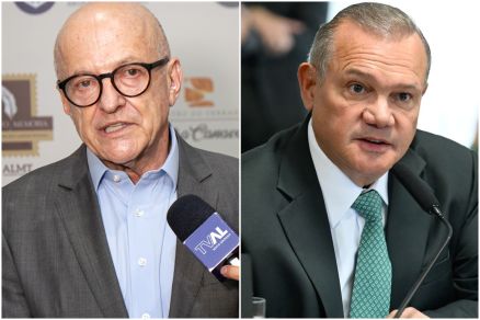 O vice-governador Otaviano Pivetta e o senador Wellington Fagundes, que s�o pr�-candidatos ao Governo e disputam apoio de Jair Bolsonaro