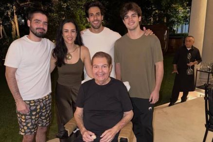 Faust�o com os filhos Jo�o, Lara e Rodrigo Silva, al�m do genro, Julinho Casares