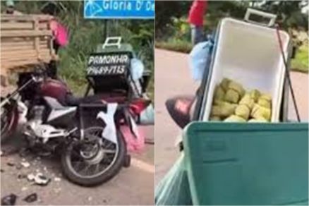 Vendedor de pamonha morre em acidente entre motocicleta e caminhonete em MT 