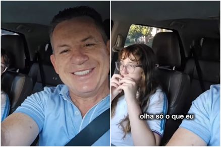 O ex-governador Mauro Mendes gravou v�deo mostrando que estava levando a filha na escola