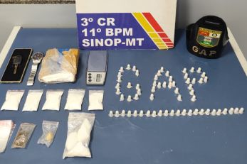 PM prende traficante com tablete e por��es de coca�na em MT