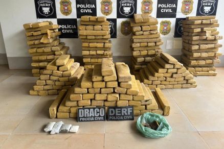 O o material il�cito foi apreendido e o suspeito foi conduzido � Derf de Rondon�polis