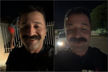 Policial grava bandido preso em grade em tentativa de roubo 