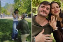 Filho de F�bio Assun��o fica noivo ap�s pedido rom�ntico 