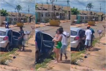 Criminosos invadem casa e levam fam�lia com beb� em VG; v�deo