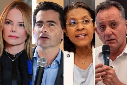 Os pr�-candidatos da federa��o governista: Virginia Mendes, F�bio Garcia, Gisela Simona e  Nilson Leit�o