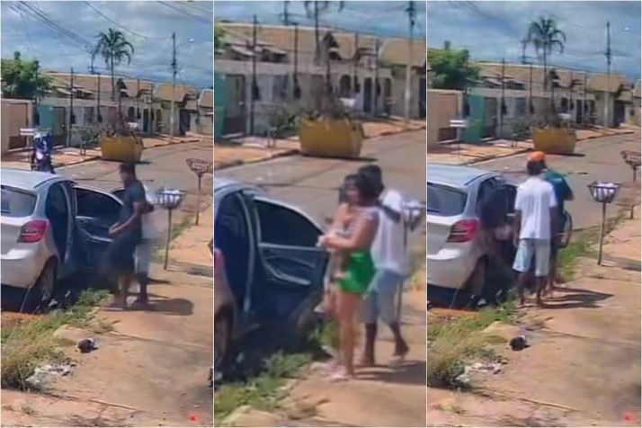 Criminosos invadem casa e levam fam�lia com beb� em VG; v�deo