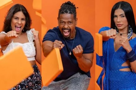 Gabriela, Leandro e Marciele, que disputam pared�o 