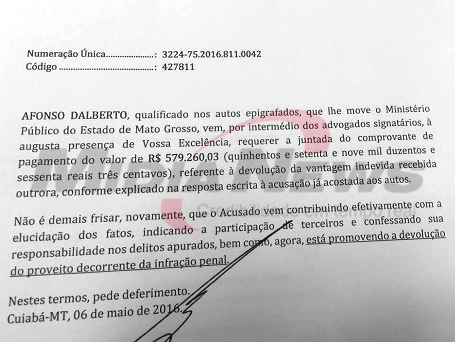 pagamento Afonso Dalberto