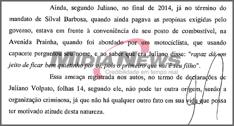 juliano volpato cita ameaça print