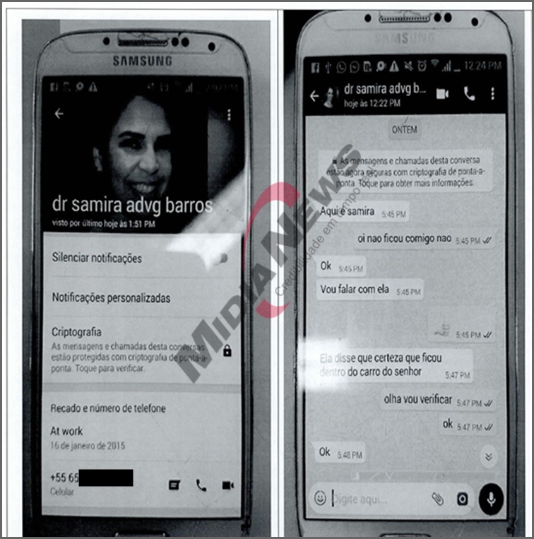 print mensagens de samira a delator 1