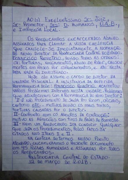 carta de detentos