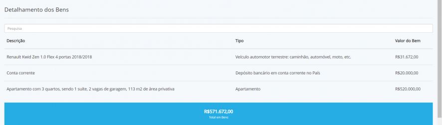 Lista de bens - Paulo Henrique Grando