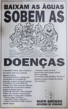 Banner informativo sobre prevenção das doenças no período da enchente