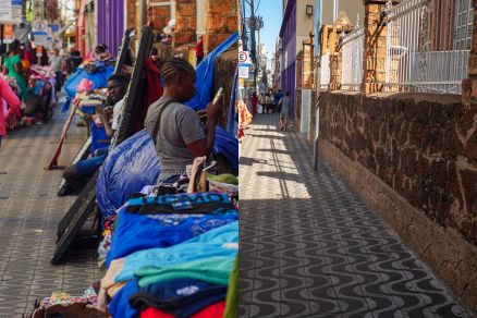 Antes e depois ambulantes centro