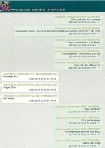 Diálogo anexado pela PF entre Andreson de Oliveira e Aline Novo